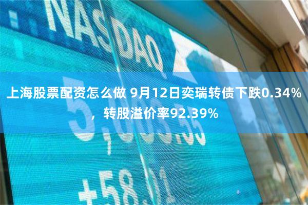 上海股票配资怎么做 9月12日奕瑞转债下跌0.34%，转股溢价率92.39%