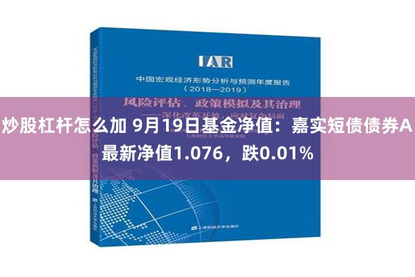 炒股杠杆怎么加 9月19日基金净值：嘉实短债债券A最新净值1.076，跌0.01%