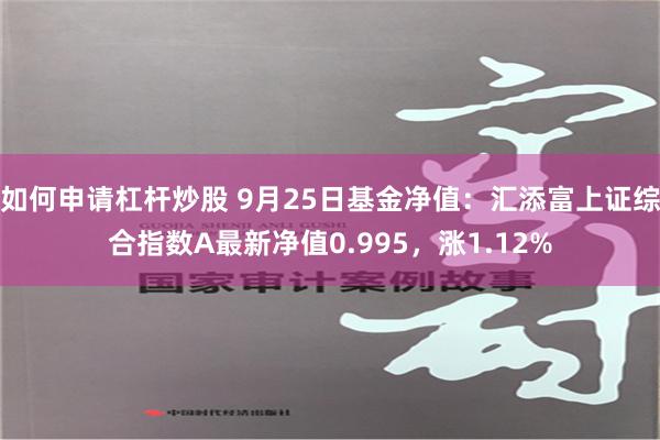 如何申请杠杆炒股 9月25日基金净值：汇添富上证综合指数A最新净值0.995，涨1.12%