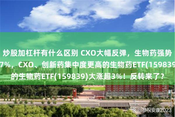 炒股加杠杆有什么区别 CXO大幅反弹，生物药强势冲高！药明康德涨超7%，CXO、创新药集中度更高的生物药ETF(159839)大涨超3%！反转来了？